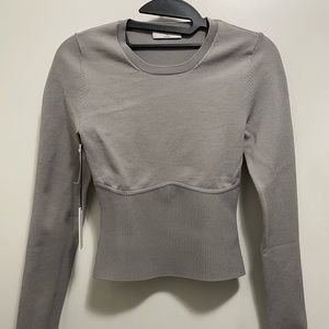 Refinery Sculpt Knit sweater in opal grey.